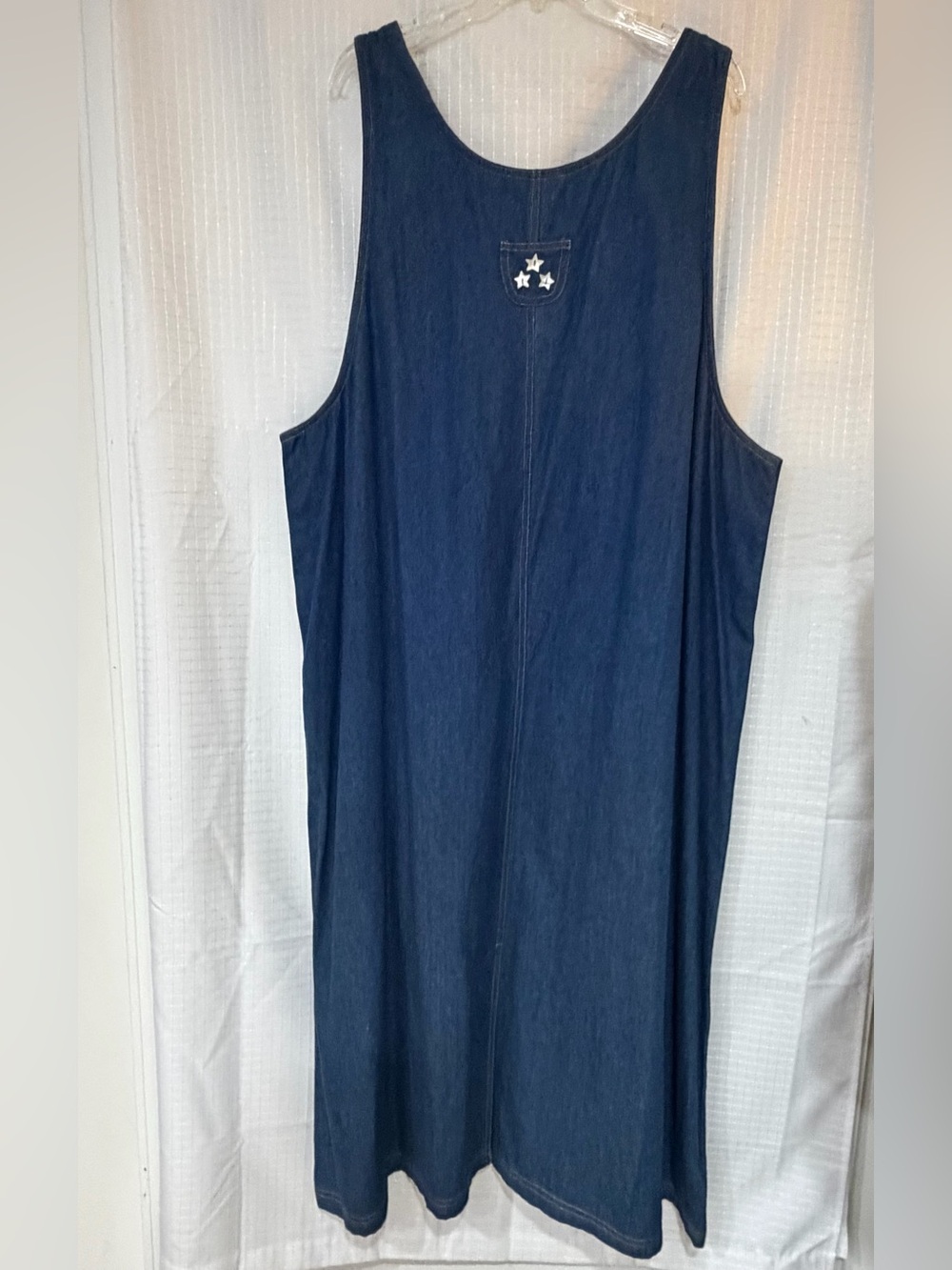 Vintage 90s Casey Coleman Embroidered Lighthouse Denim Jumper Dress NWT 3X - Picture 8 of 12
